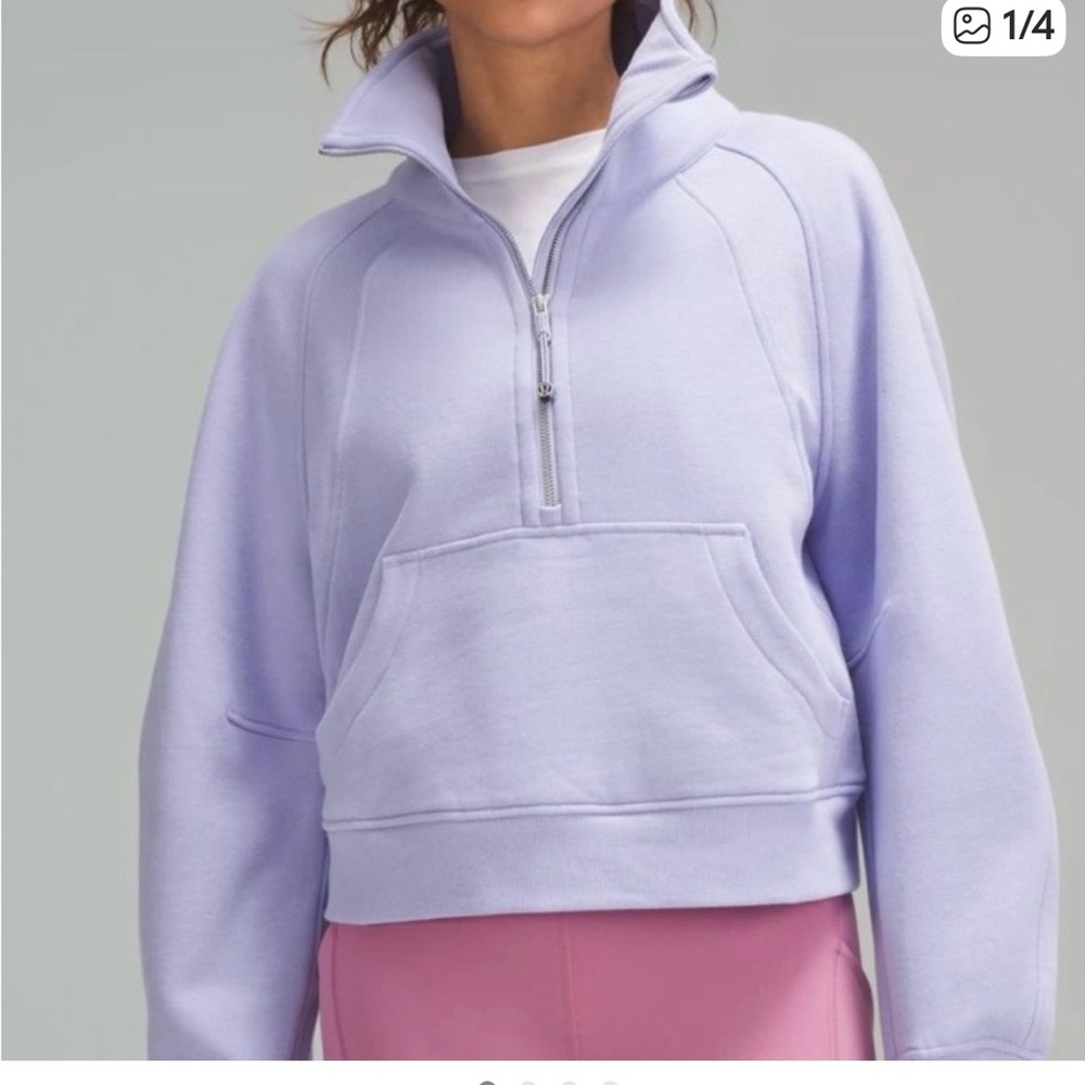 Lululemon Athletica Lavender Half-Zip Scuba Sweatshirt